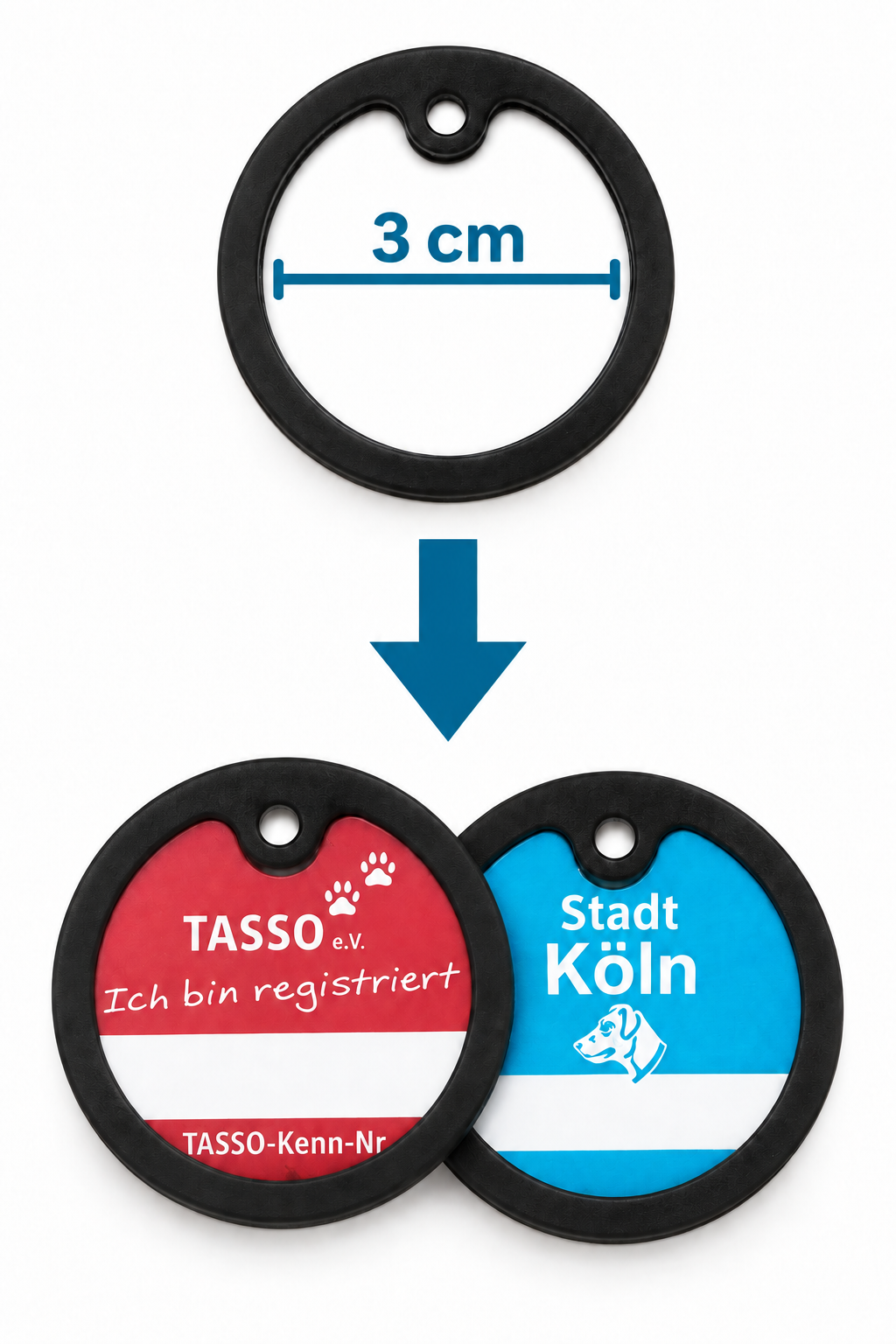 DOBS passend für 3-cm-Hundemarken